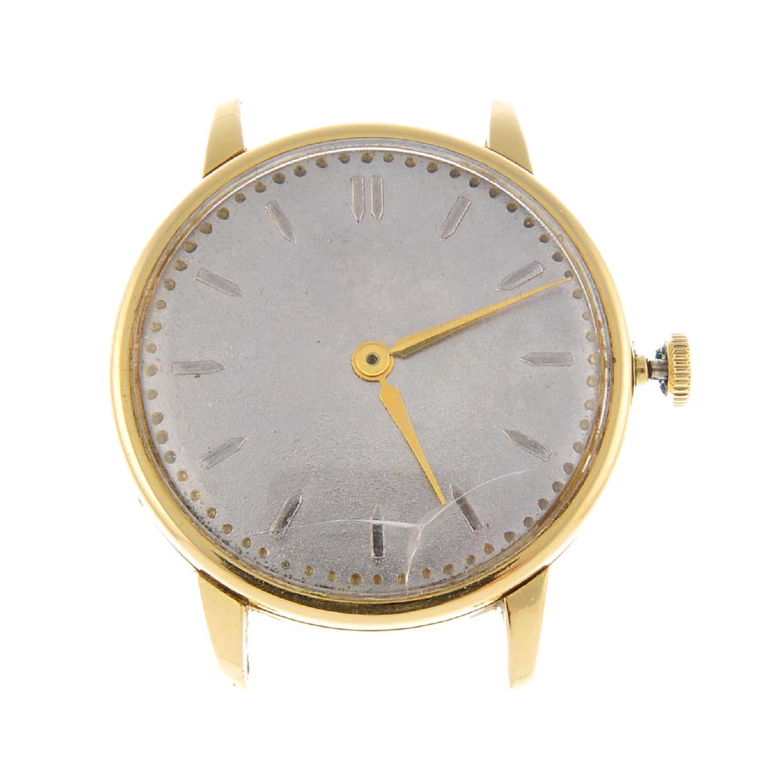 IWC - a gentleman's watch head. 18ct yellow gold case, (1 of 2)