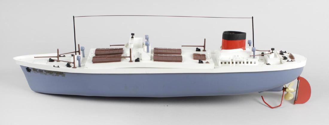 A mixed selection of assorted items to include Palitoy: A mixed selection of assorted items to include Palitoy Action Man horse with saddle in original box, Triang radio controlled cargo ship M.S British Adventurer in original box, Lehmann Rigi 900 cable c