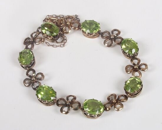 Early 20th century peridot bracelet, se