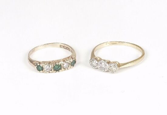 18ct gold and platinum illusion set thr