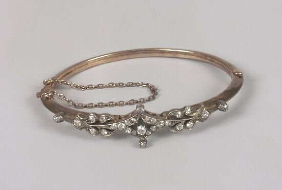 Victorian old cut diamond set bangle wi