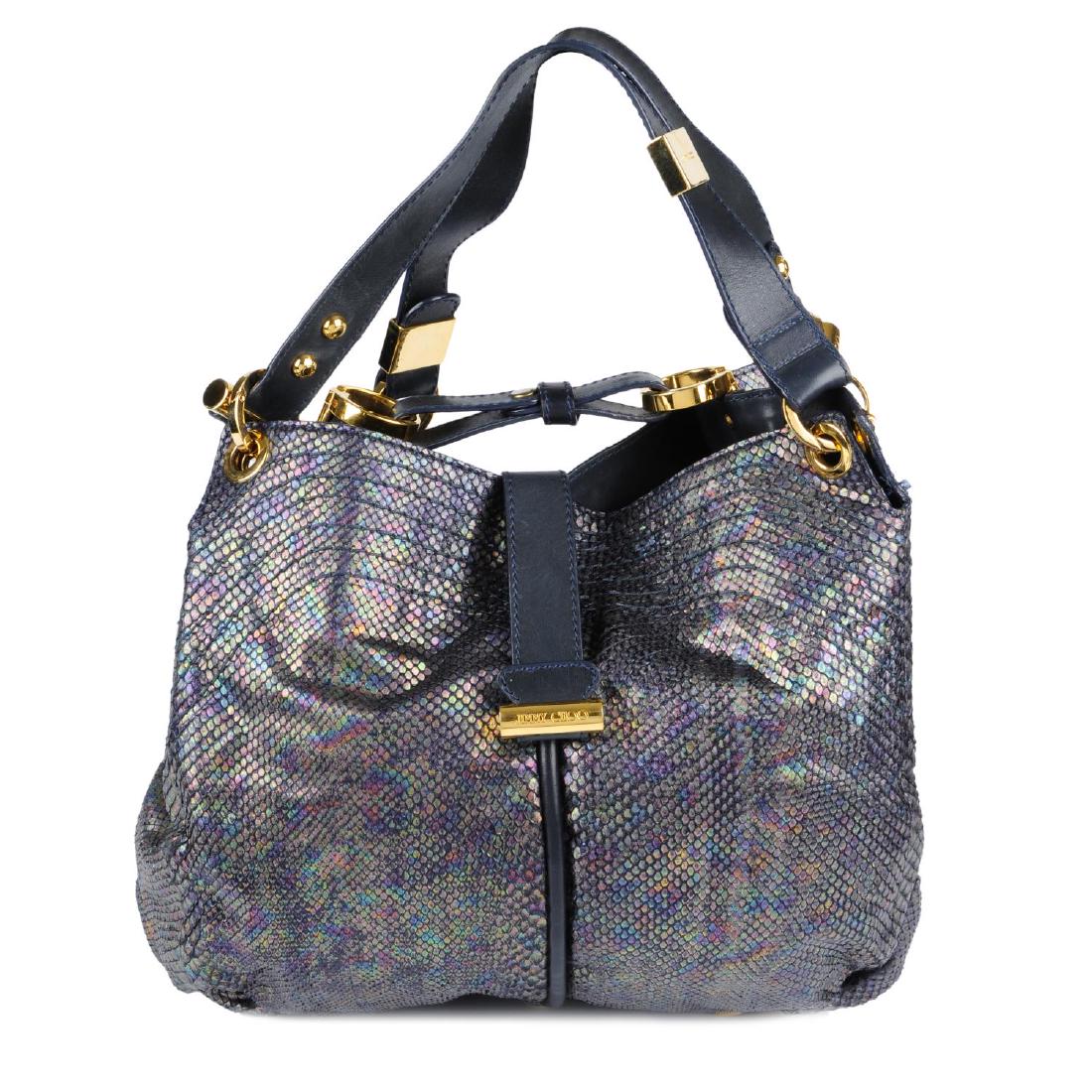 JIMMY CHOO - an iridescent snakeskin hobo handbag. (1 of 3)