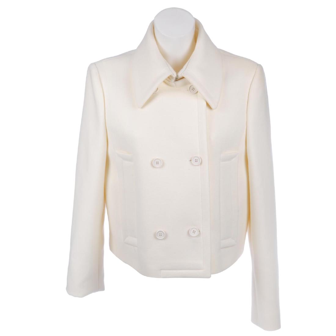 MICHAEL KORS - a white double breasted virgin wool pea (1 of 3)