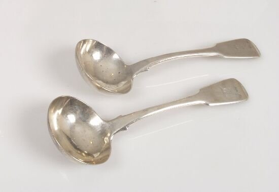 A pair of George IV fiddle pattern sauc