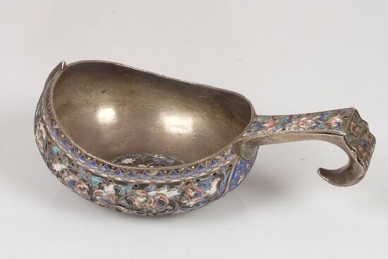 A large Russian Kovsch with floral cloi