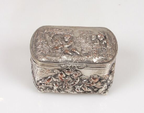 An Old Sheffield Plate trinket box, the