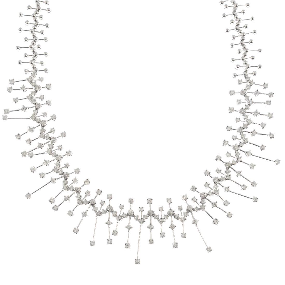 A spray necklace, set with diamonds. Estimated total (1 of 3)