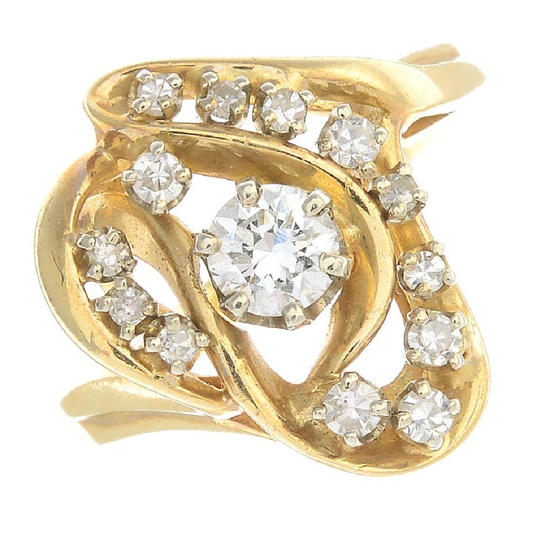 A dress ring, set with brilliant and single-cut (1 of 3)