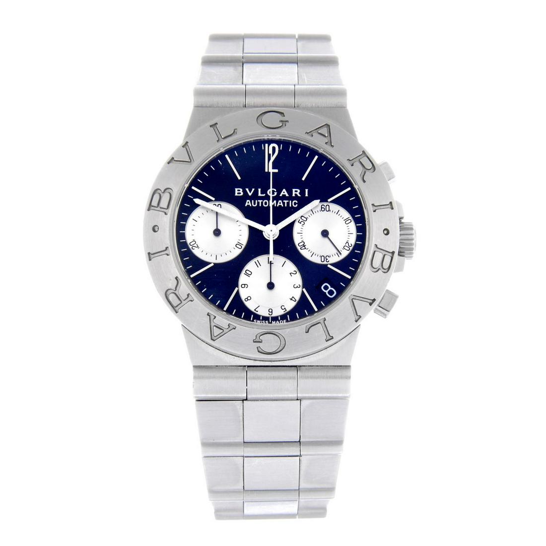 BULGARI - a gentleman's Diagono chronograph bracelet (1 of 4)