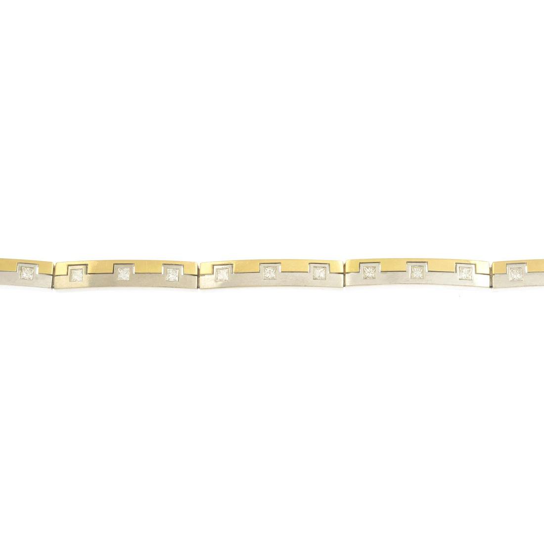 A diamond bracelet, with push-piece clasp.Estimated (1 of 3)