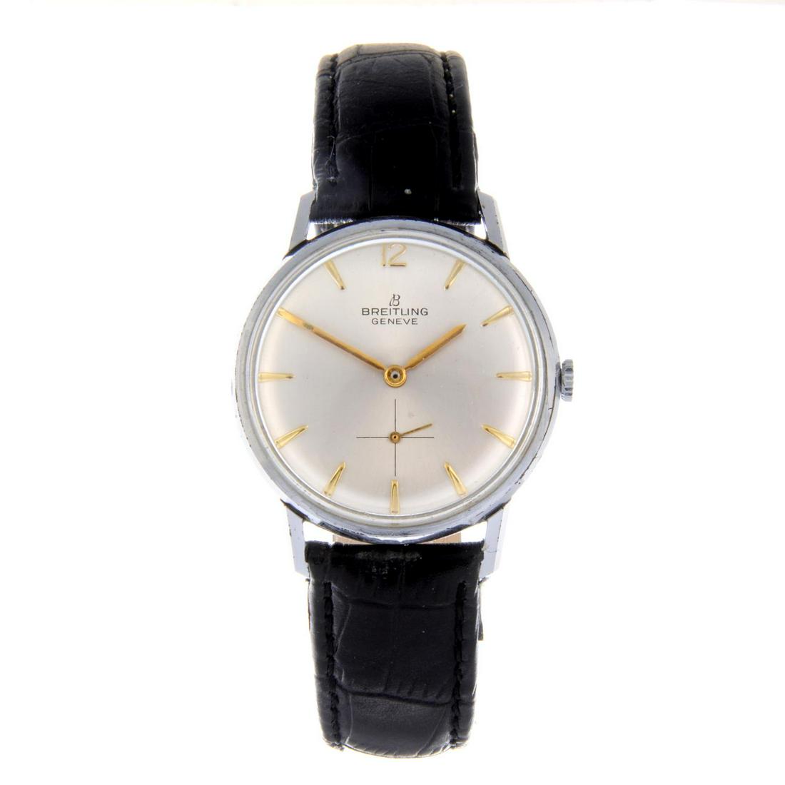 BREITLING - a gentleman's wrist watch. Nickel plated (1 of 4)