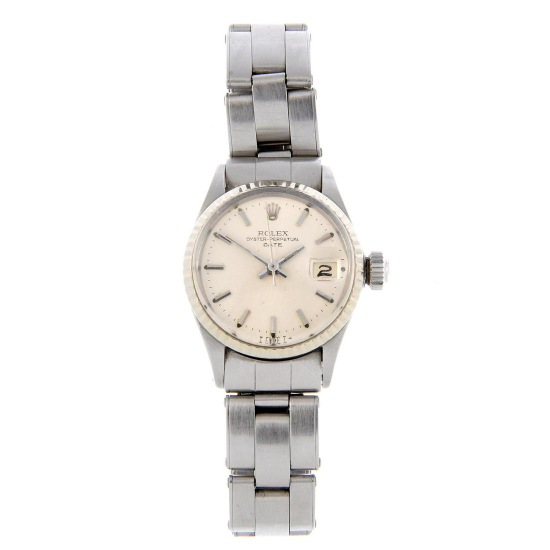 ROLEX - a lady's Oyster Perpetual Date bracelet watch. (1 of 4)