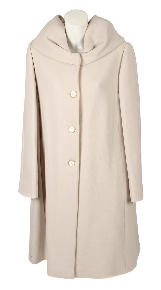 ARMANI COLLEZIONI - a pale grey knee-length coat. (1 of 3)