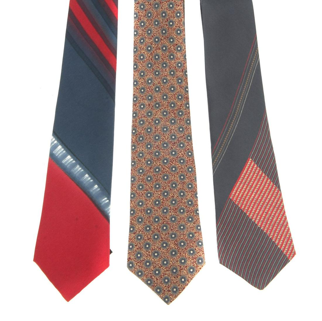 BALMAIN - six ties. To include a beige tartan tie, a (1 of 2)