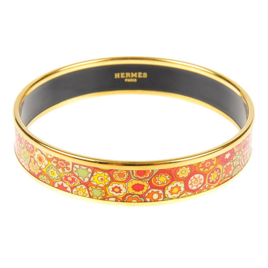 HERMÈS - an enamel bangle. Featuring a multicoloured (1 of 4)