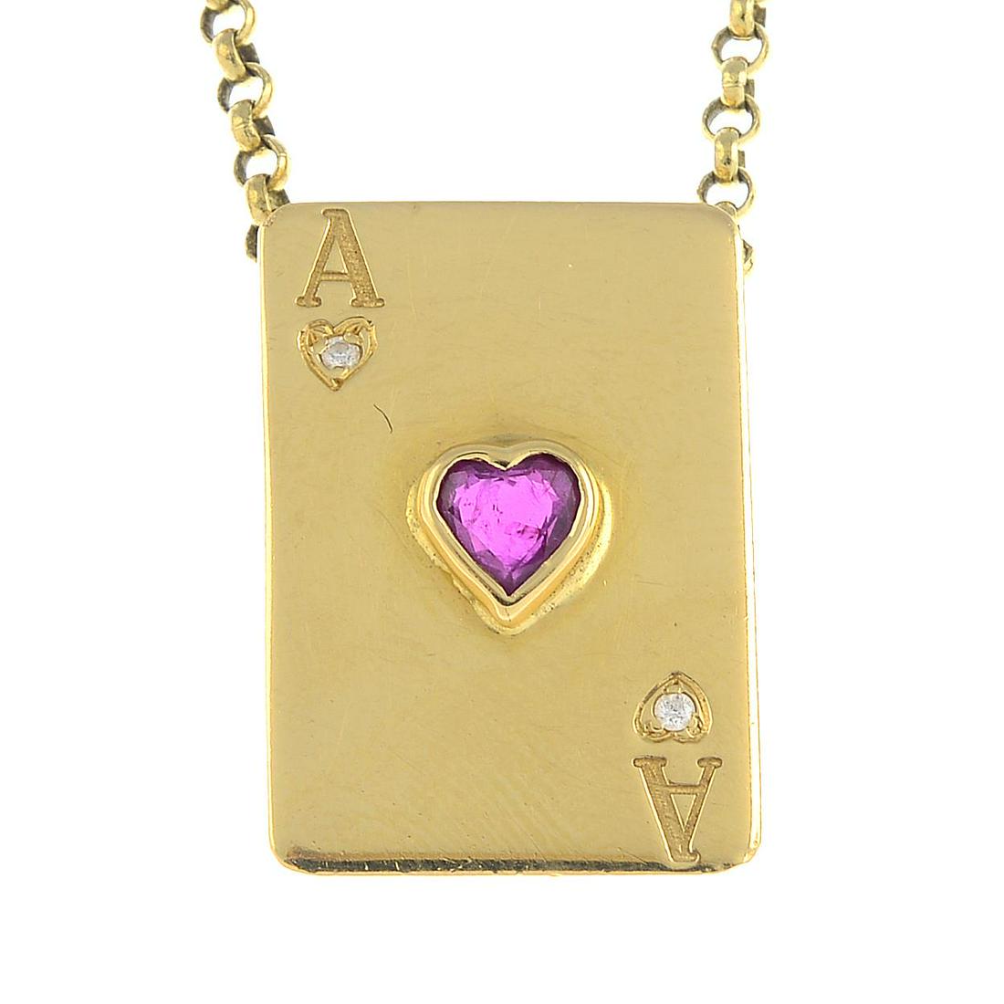 A ruby and diamond 'Ace of Hearts' playing card (1 of 3)