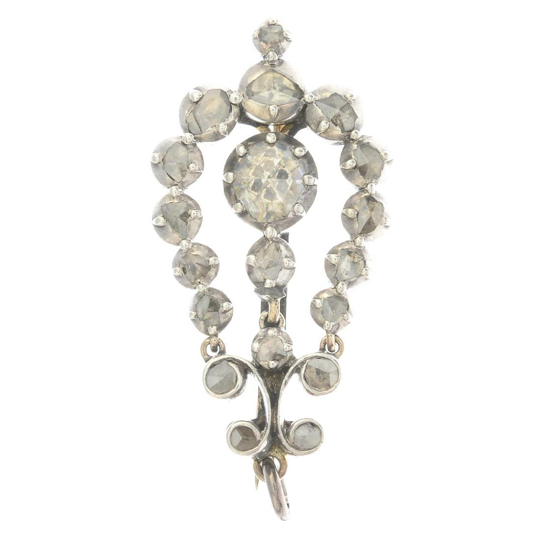 A late Georgian silver and gold rose-cut diamond (1 of 2)