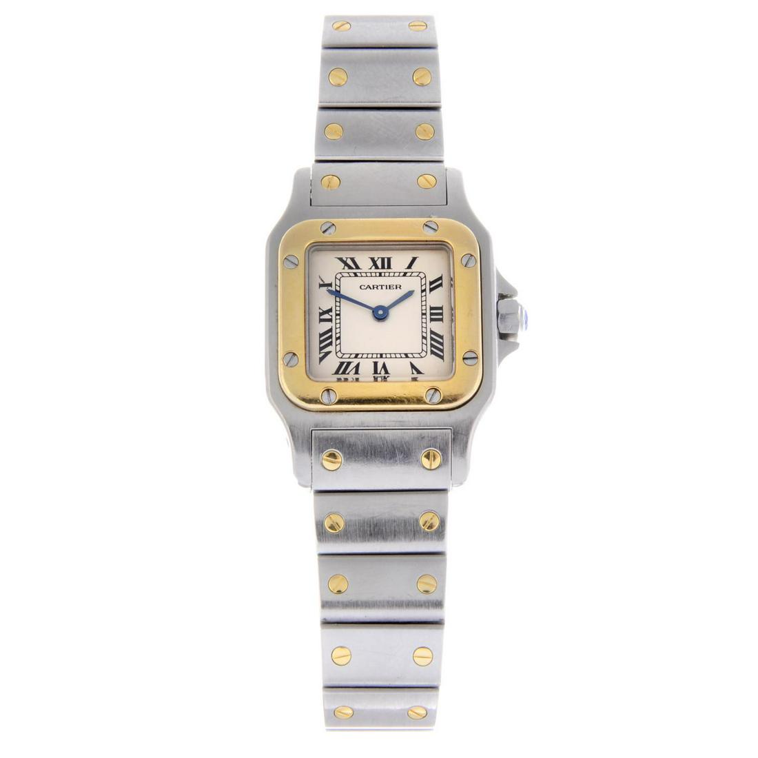 CARTIER - a lady's Santos bracelet watch. Stainless (1 of 5)