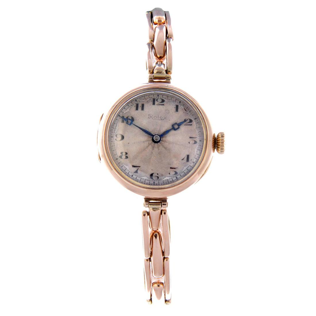 ROLEX - a bracelet watch. 9ct rose gold case, import (1 of 4)