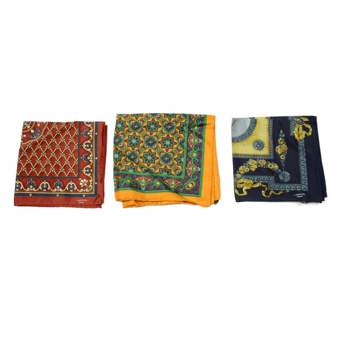 LANVIN - six pocket squares. Featuring a variety of: LANVIN - six pocket squares. Featuring a variety of colours and patterns.