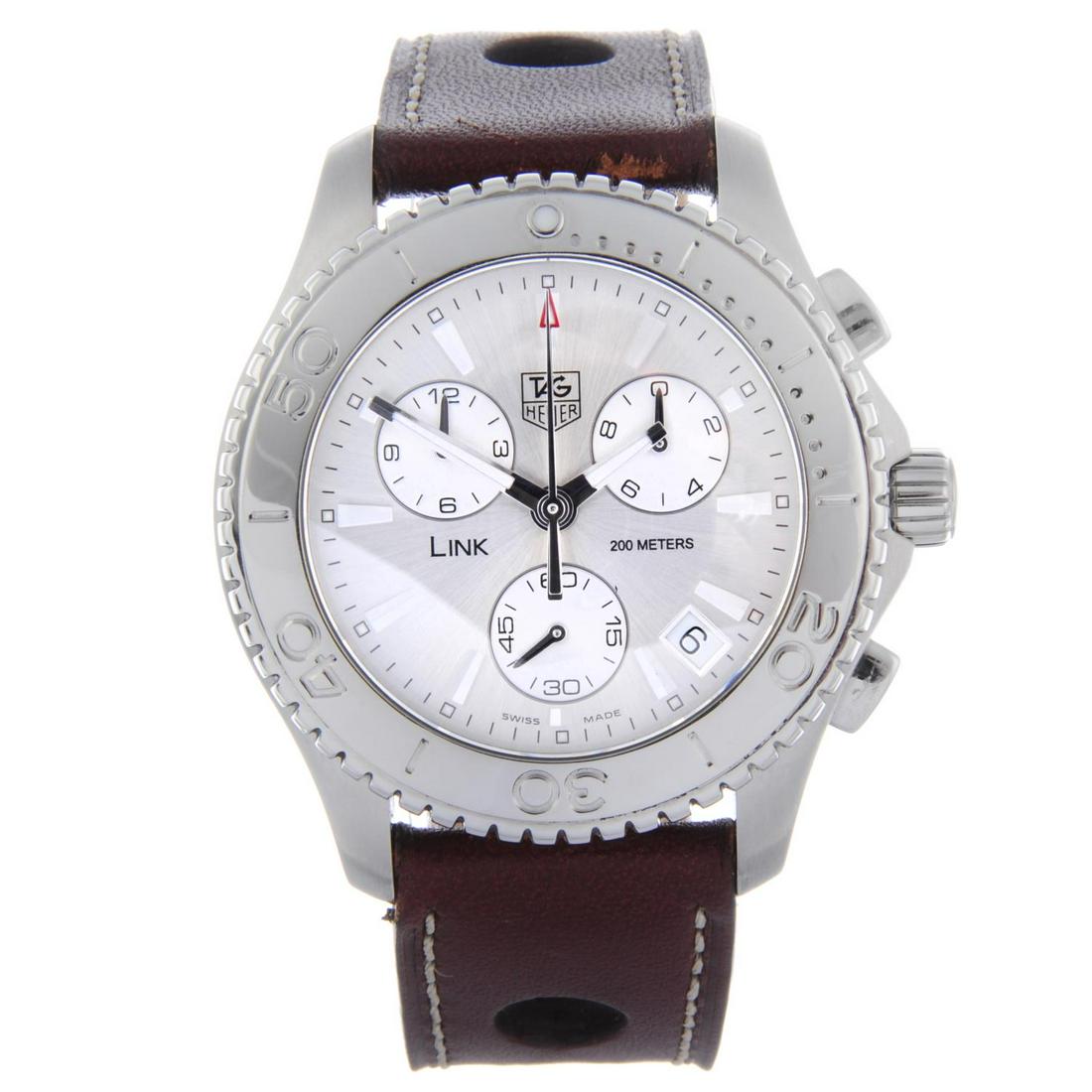 TAG HEUER - a gentleman's Link chronograph wrist watch. (1 of 4)