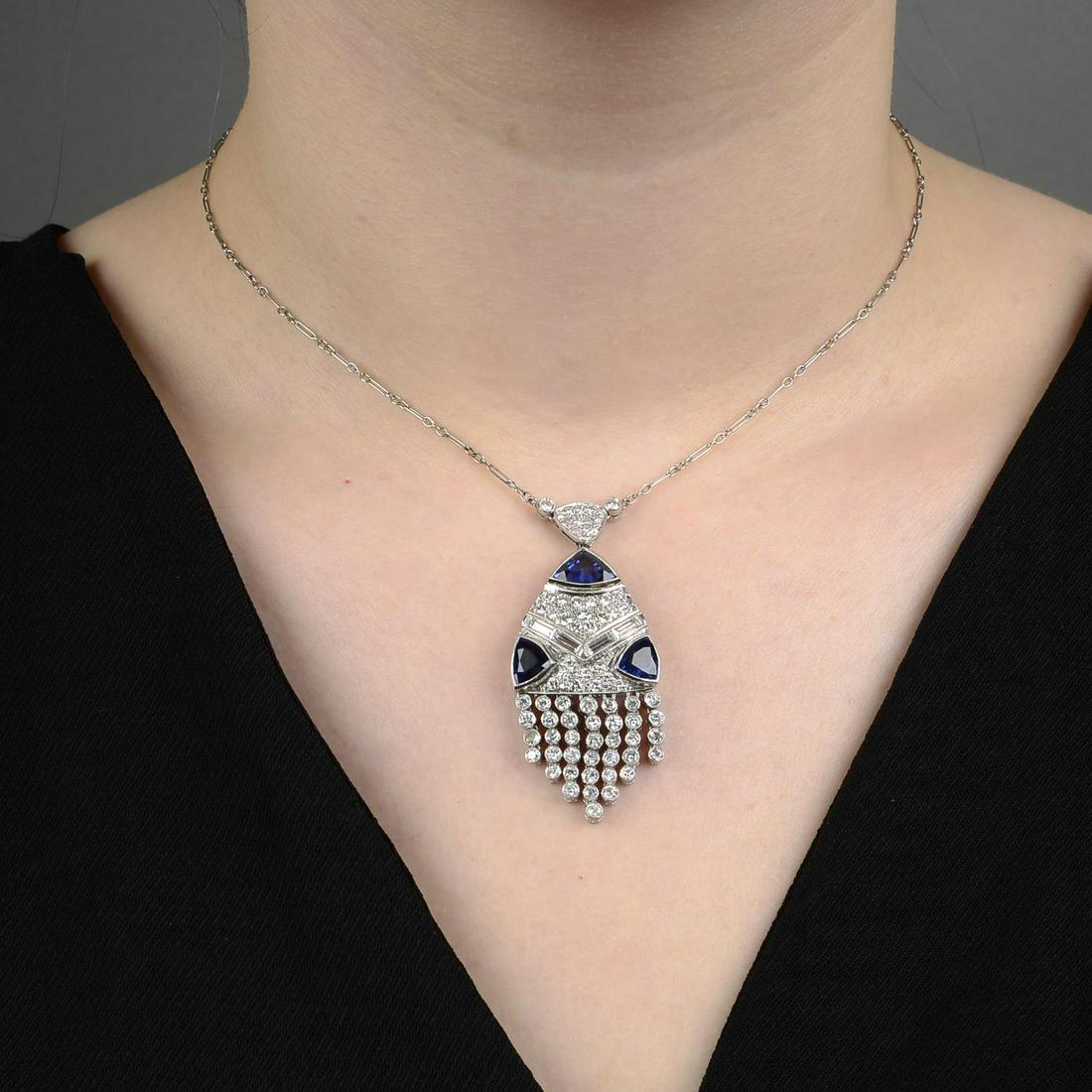 A sapphire and vari-cut diamond geometric fringe (1 of 5)