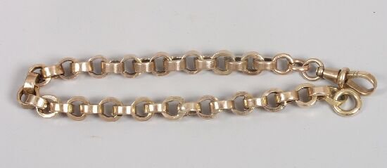 9ct gold round belcher link bracelet of