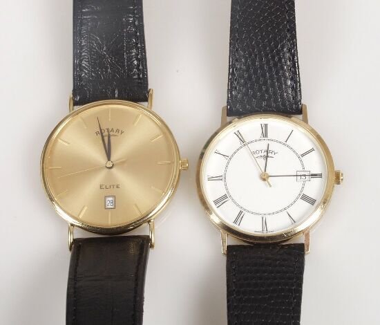ROTARY - two gentleman's 9ct gold circu