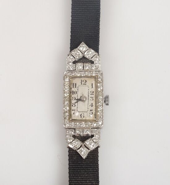 Lady's Art Deco diamond set wristwatch,