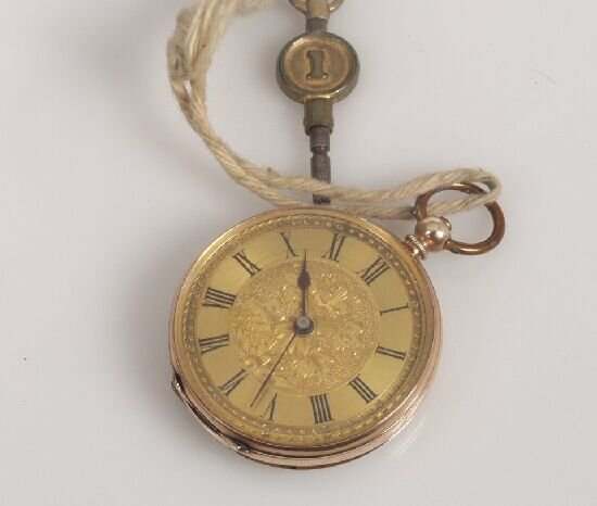 Small open faced pocket watch, with gil