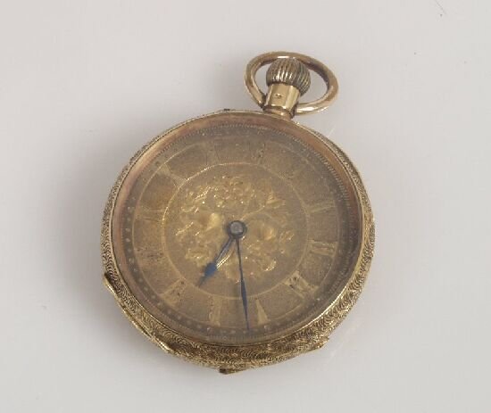 Victorian 18k small open face pocket wa
