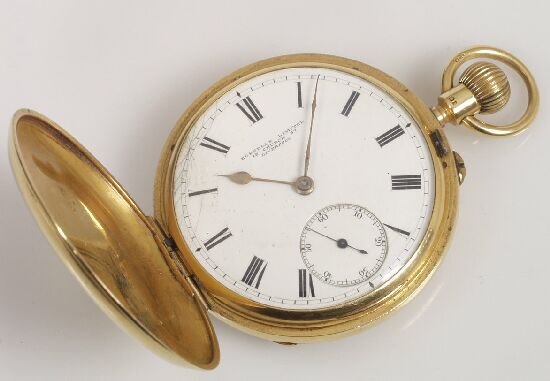 Early 20th century 18ct gold hunter cas