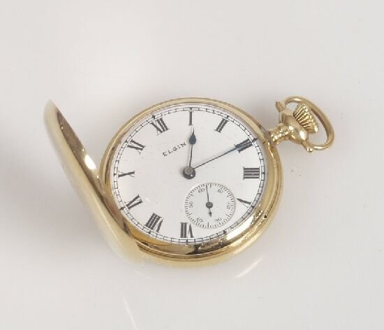 Lady's 18ct gold hunter cased Elgin fob