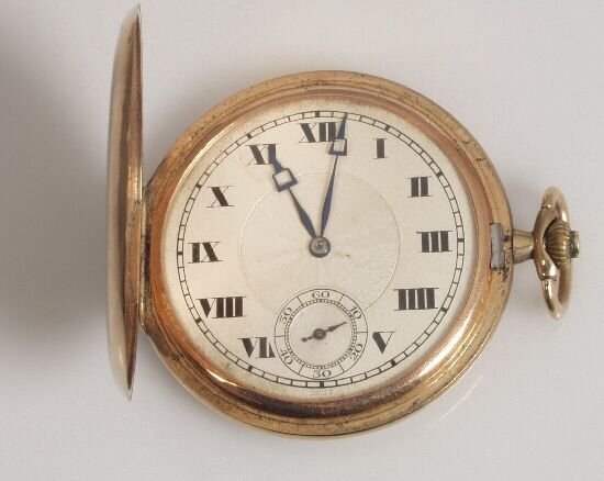 Art Deco, full hunter pocket watch with