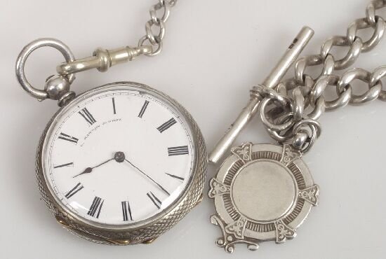 Early 20th century silver fob watch wit
