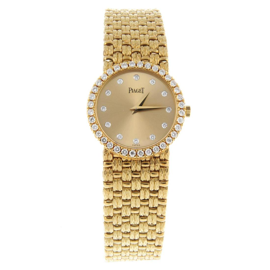 PIAGET - a lady's bracelet watch. Factory diamond set (1 of 5)