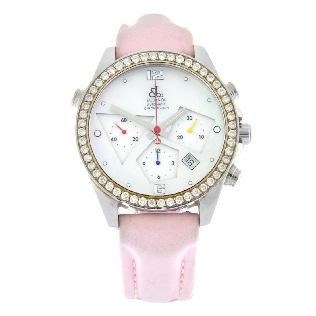 JACOB & CO. - a chronograph wrist watch. Stainless steel case with factory diamond set bezel and (1 of 5)