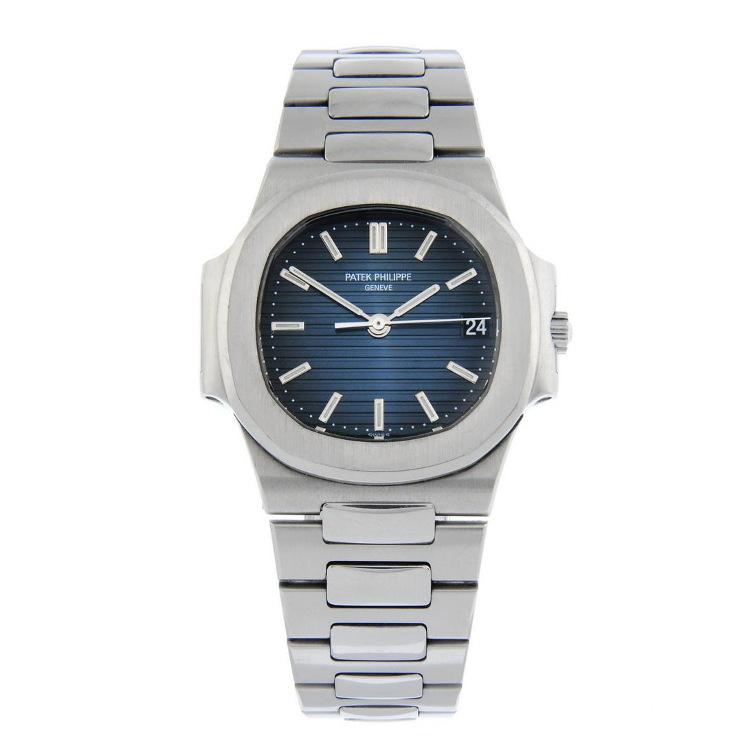 PATEK PHILIPPE - a Nautilus bracelet watch. Circa 1982. Stainless steel case. Case width 33mm. (1 of 6)
