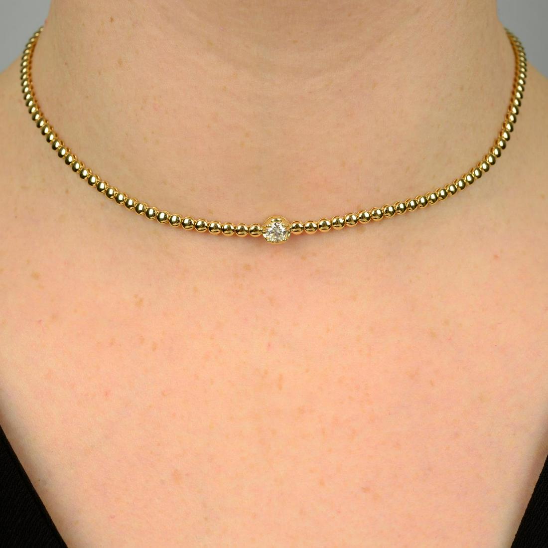 An 18ct gold brilliant-cut diamond highlight bead-link necklace, by Jennifer Meyer.Estimated diamond (1 of 5)