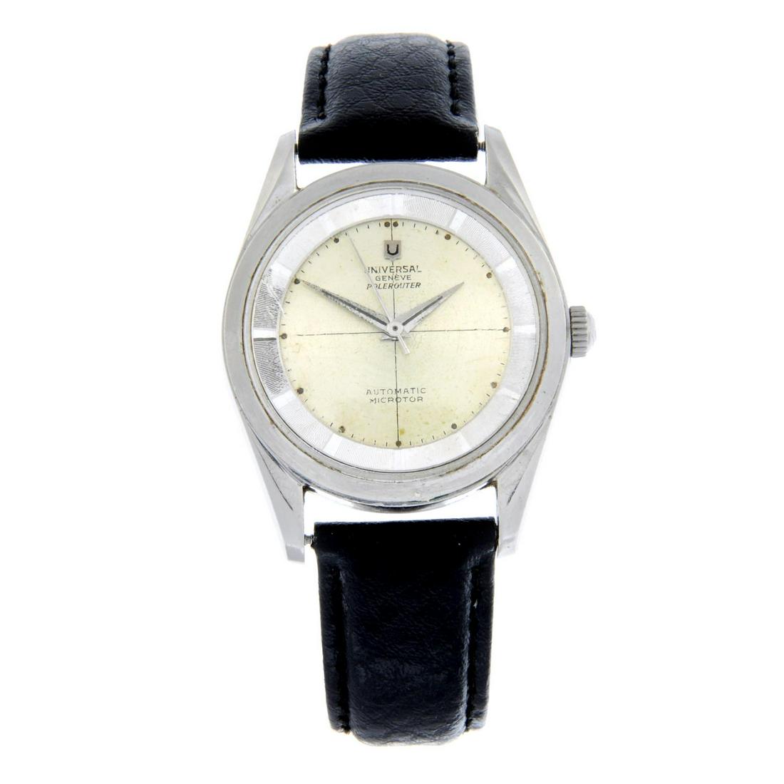 UNIVERSAL GENEVE - a Polerouter wrist watch. Stainless steel case. Case width 35mm. Reference (1 of 5)