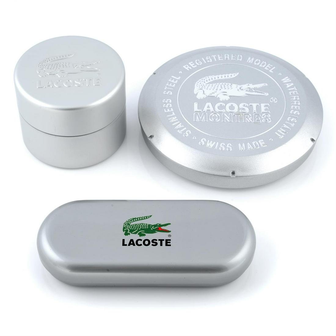 A group of eight Lacoste watches, to include straps, stands and boxes.: A group of eight Lacoste watches, to include straps, stands and boxes. All recommended for spares or repair purposes only. Condition Report: