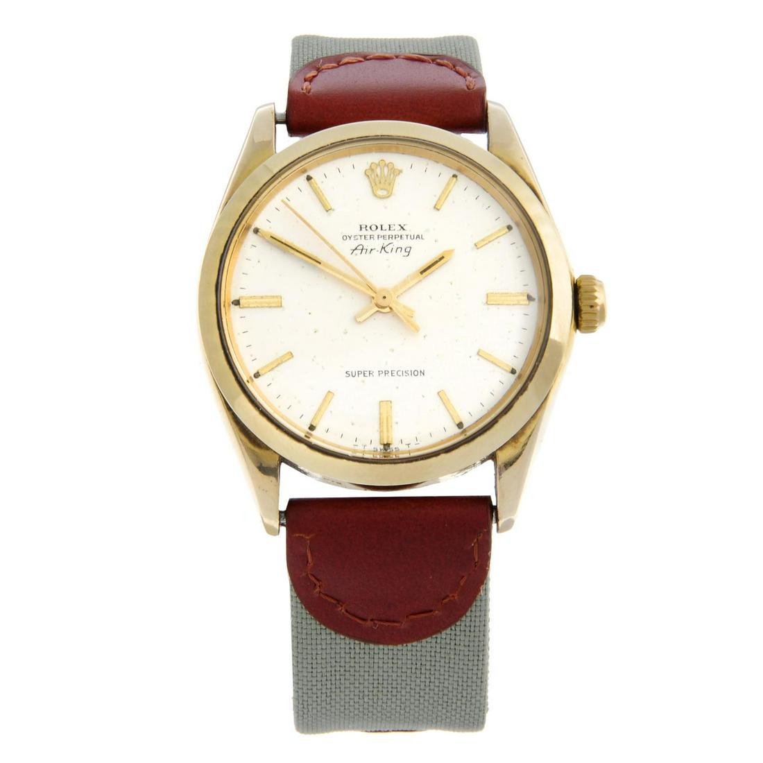 ROLEX - an Oyster Perpetual Air-King wrist watch. 9ct yellow gold case, import hallmarks London (1 of 6)