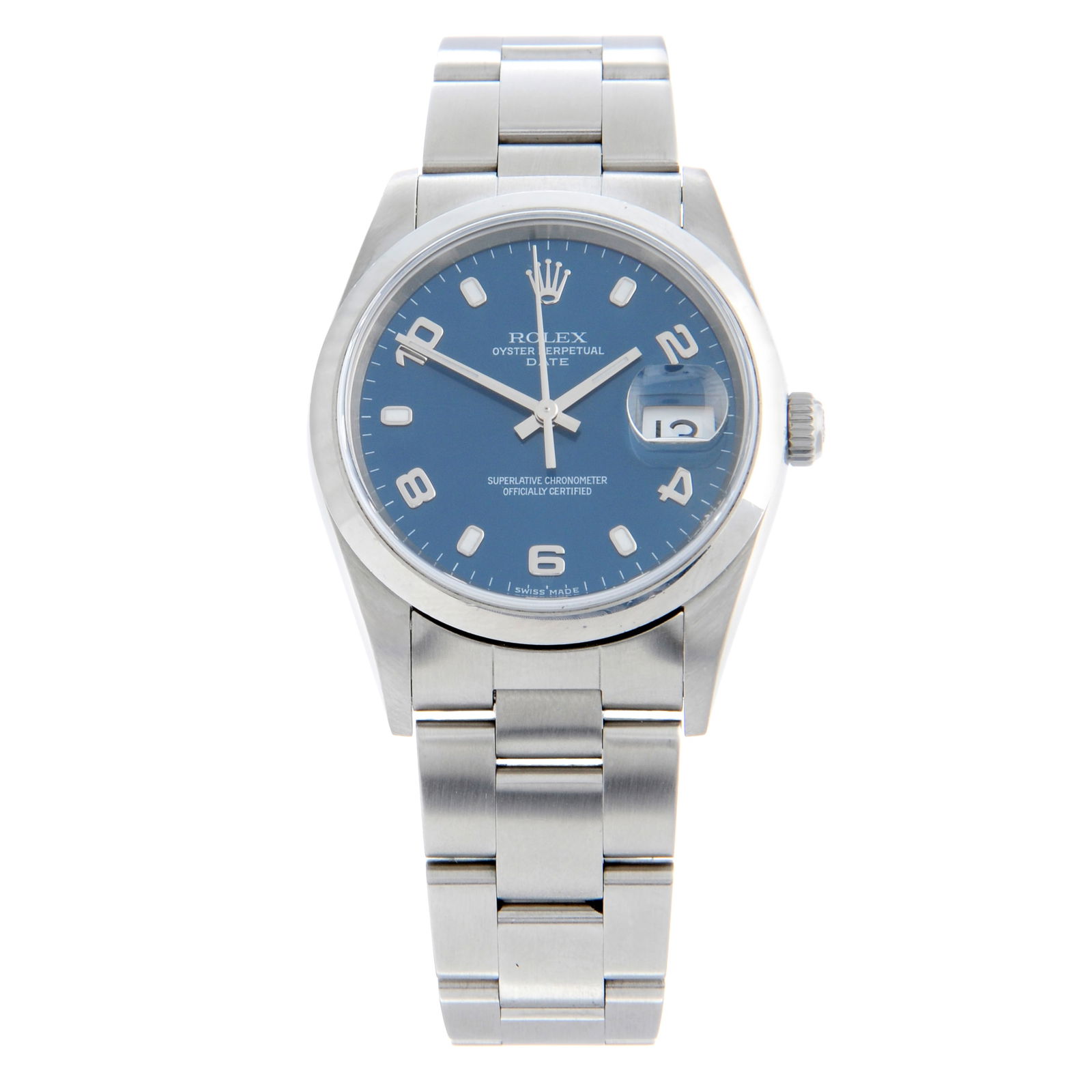 Rolex - an Oyster Perpetual Date bracelet watch. Circa 2005. Stainless steel case. Case width 34mm. (1 of 6)