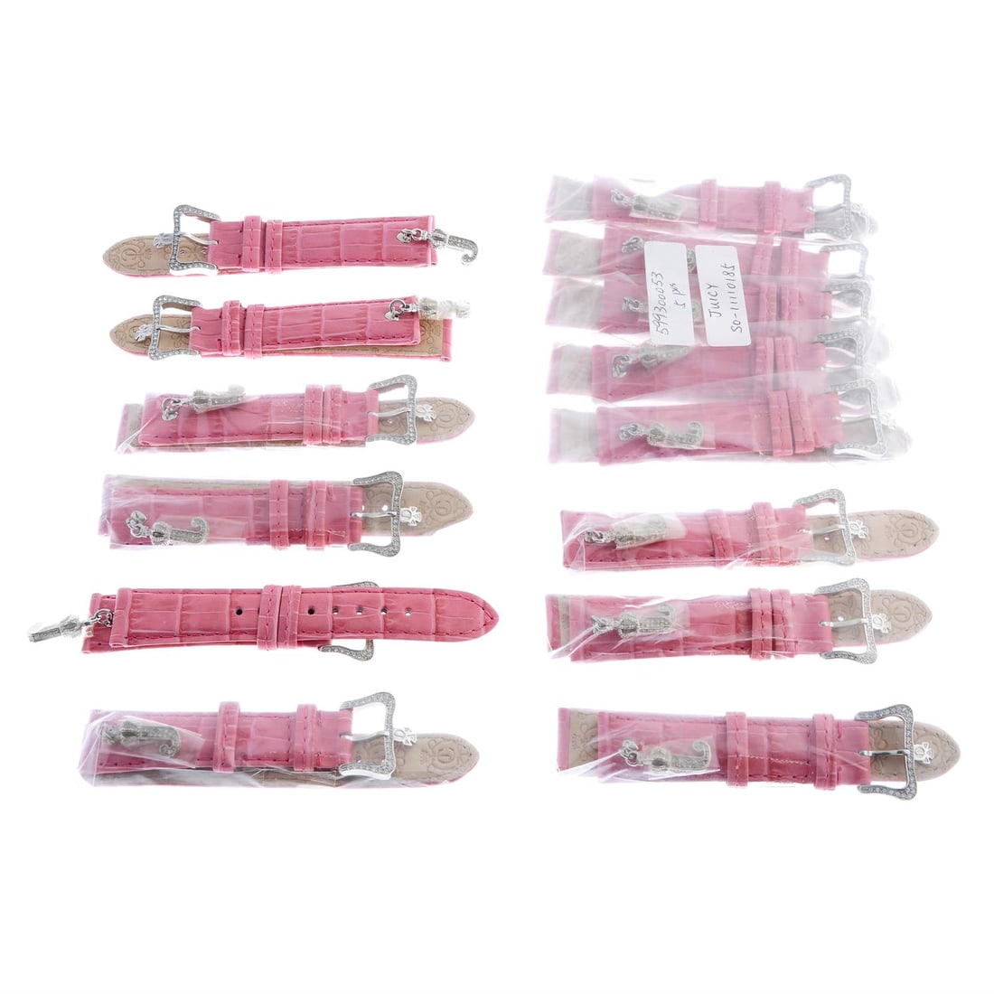 A group of assorted watch straps, to include examples by Juicy Couture and Lacoste.: A group of assorted watch straps, to include examples by Juicy Couture and Lacoste. Approximately 100. Condition Report:Due to the quanity of items in this