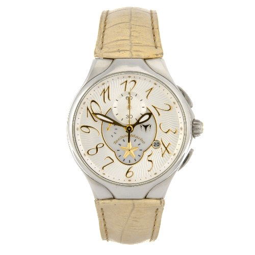 A stainless steel quartz lady's Technomarine wrist: A stainless steel quartz over-sized lady's Technomarine wrist watch, the silvered textured dial with Arabic numerals, date aperture positioned to four o'clock, subsidiary recorder dials to six and twe