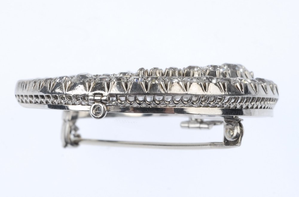 An early 20th century diamond crescent brooch. - 3