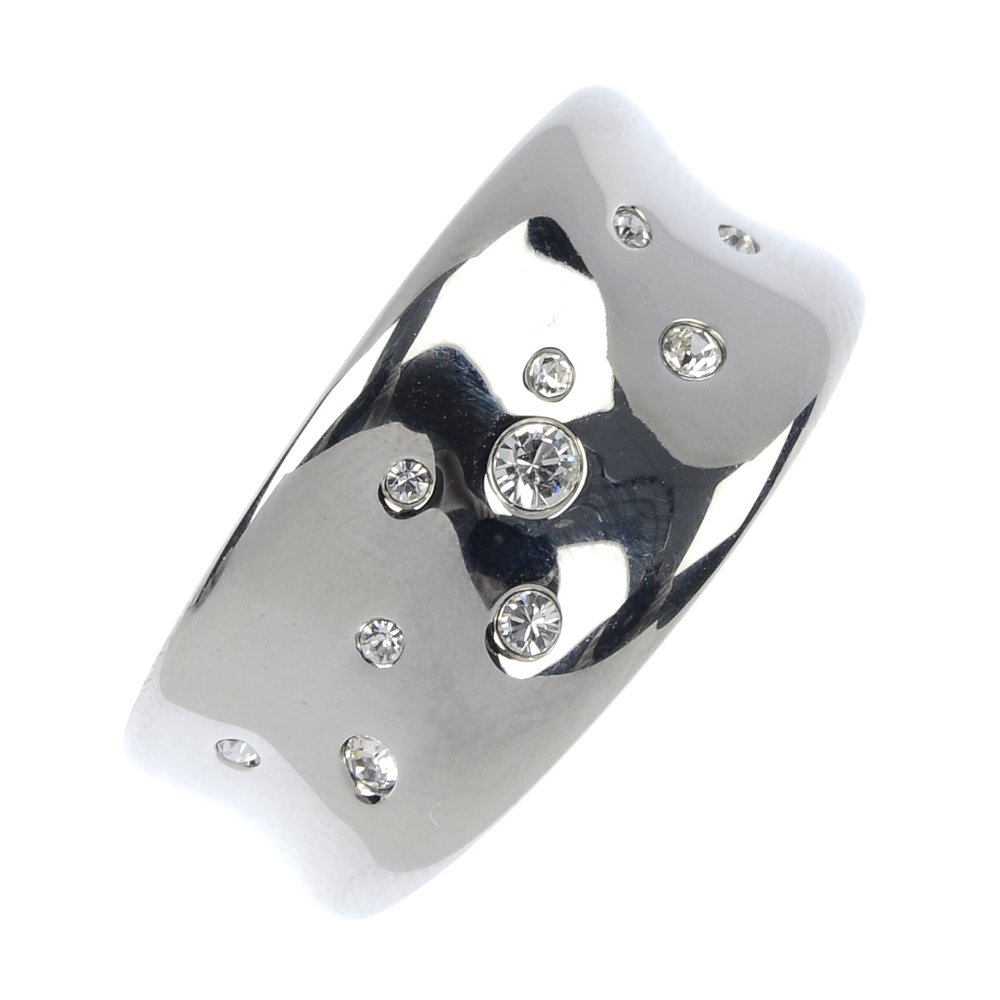 A selection of designer and other jewellery.: * A selection of designer and other jewellery. To include DKNY steel colourless paste dress ring and ear hoops, a Ti Sento colourless paste jump ring and two drops, three pairs of cufflinks, together