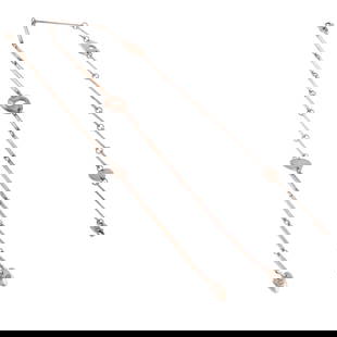 Set of silver necklace & bracelet, George Jensen: Set of silver necklace & bracelet, George Jensen Bracelet with hallmarks for London, signed Georg Jensen, length 21cm, 8.2gm. Necklace with indistinct hallmarks, signed Georg Jensen, length 44cm,