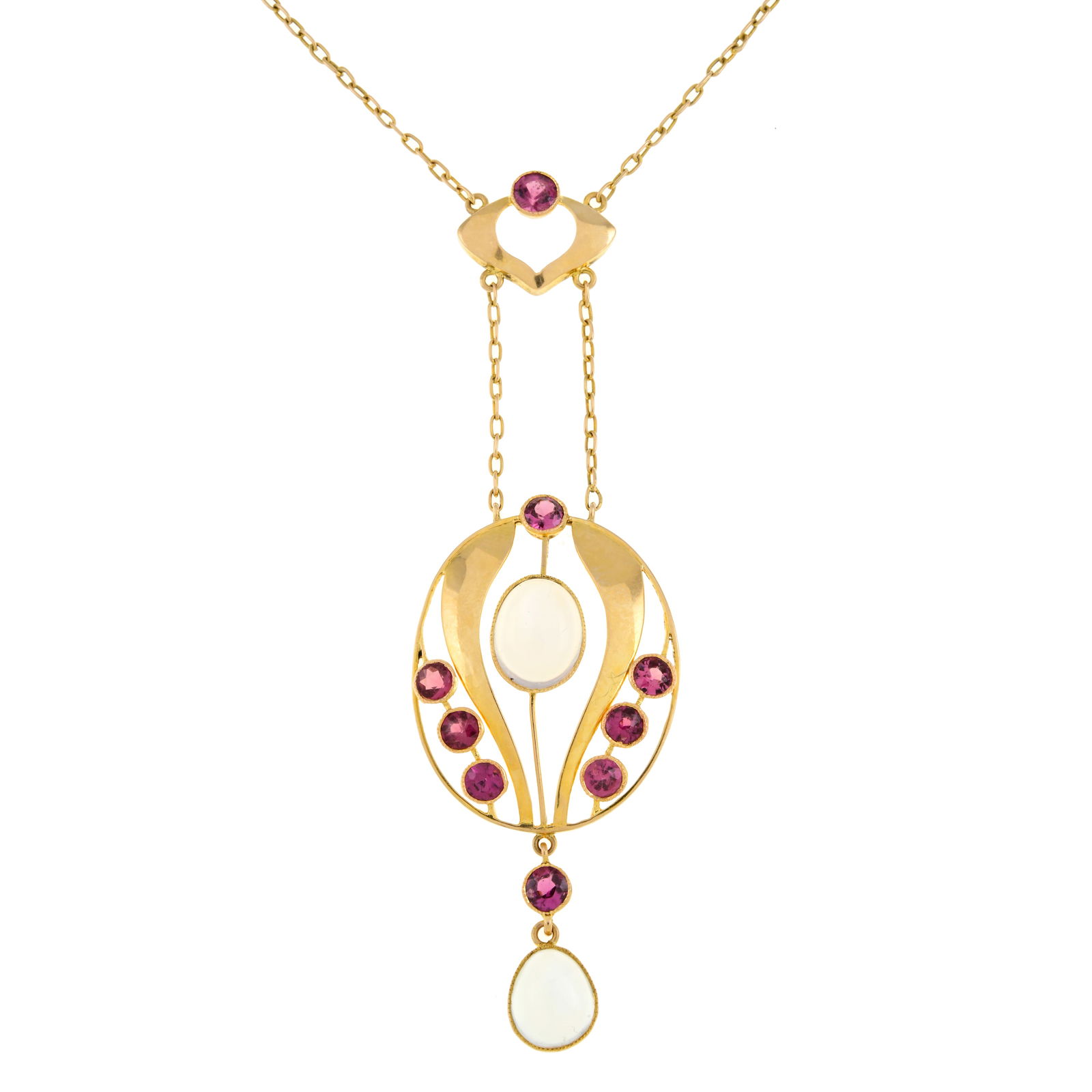 15ct gold gem necklace, by Murrle Bennett & Co. (1 of 4)