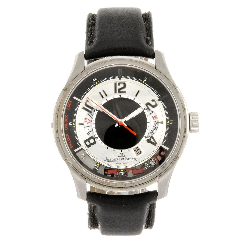 (400172-1-A) A titanium automatic chronograph gentleman: (400172-1-A) JAEGER-LECOULTRE - a titanium automatic chronograph gentleman's AMVOX II wrist watch, No. 596 out of 750, the multi-layered dial, having brushed silvered chapter ring with black Arabic nu
